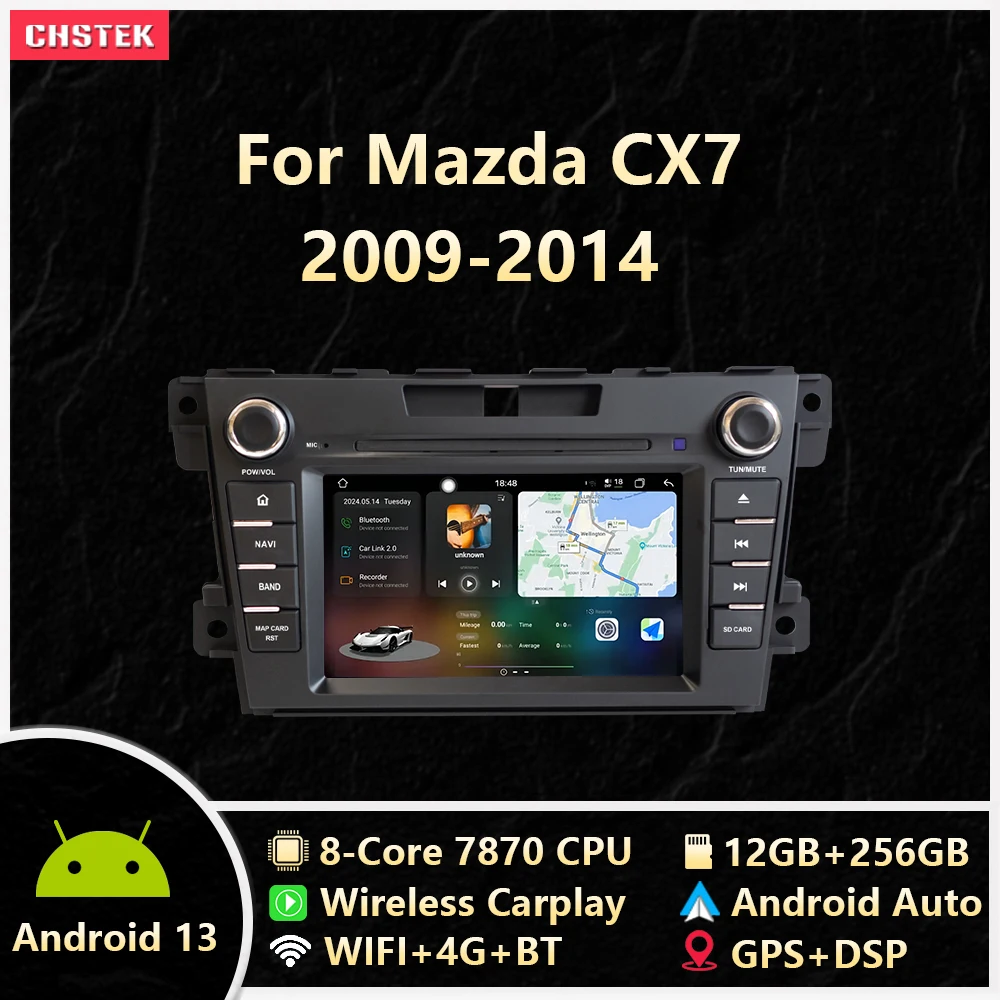 Автомобильный радиоприемник CHSTEK 12 + 256G Android 13 Carplay для Mazda CX-7 2006-2012 мультимедийный