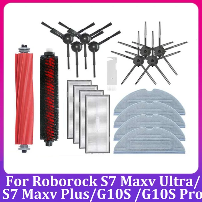 

19Pcs Replacement Accessories For Roborock S7 Maxv Ultra / S7 Maxv Plus/G10S /G10S Pro Robot Vacuum Cleaner Accessories
