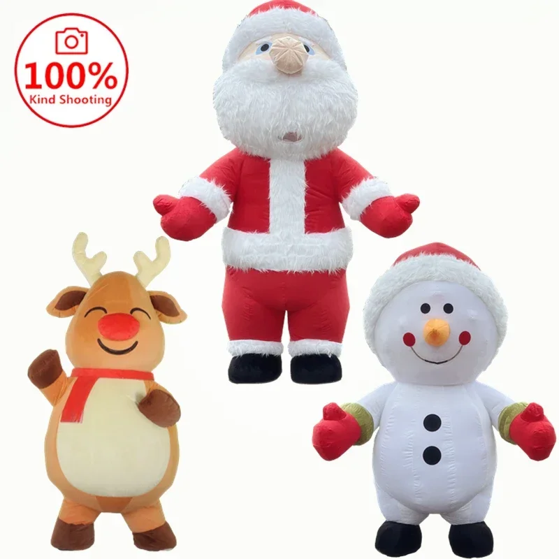 Надувной костюм Санта-Клауса оленя и снеговика рождественское шоу ролевая игра