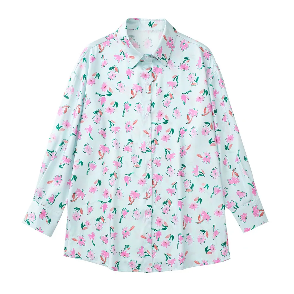 

Модные женские свободные рубашки MOYATIIY 2022, винтажные рубашки в естественном стиле с цветочным принтом, блузка, женские Топы с длинным рукаво...