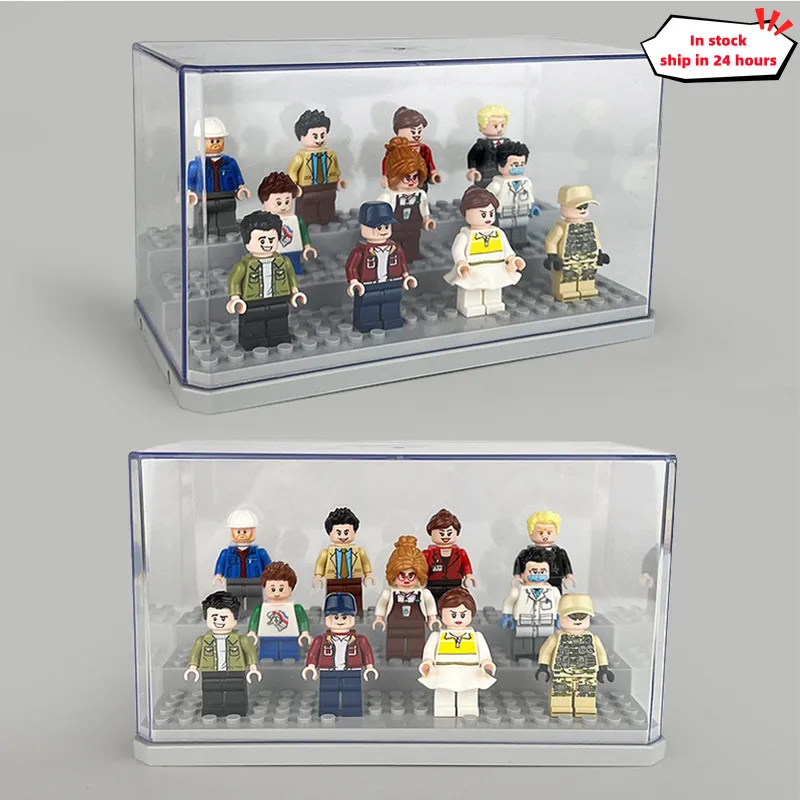 

3 Steps Acrylic Display Box Action Figures DIY Building Block Dust Removable Transparent Board Dolls Collection Display Box Toy