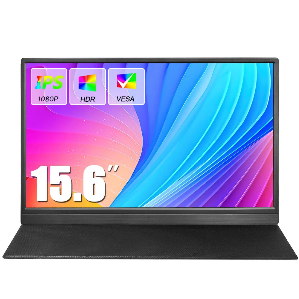 

15.6 Inch 1080P IPS Portable Monitor Stereo Dual Speakers HDR Display HDMI USB C Gaming Screen For Phone PC Mac Xbox PS4 Switch