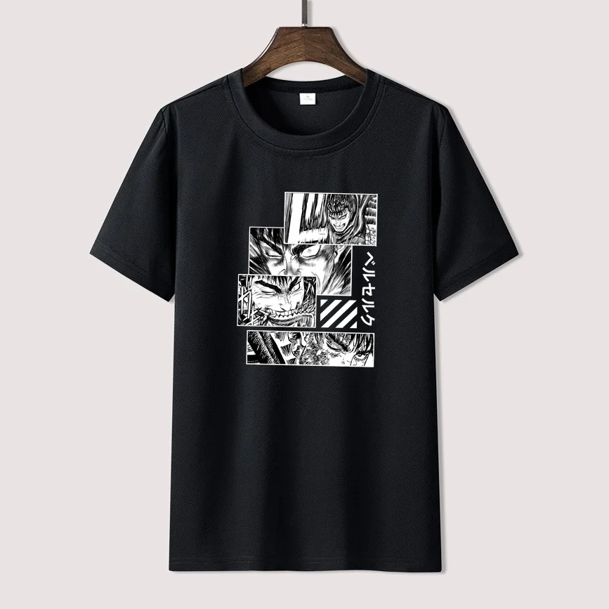 

Anime Berserk Guts Harajuku Manga T Shirts For Men Women 100% Cotton Black Tees Male Newest Top Popular Normal Tee Shirts Unisex