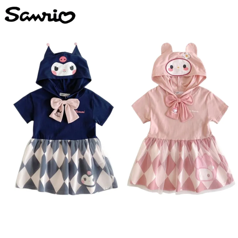 

Kuromi my Melody anime surrounding kawaii cute cartoon children's short-sleeved dress mesh skirt creative princess skirt gift