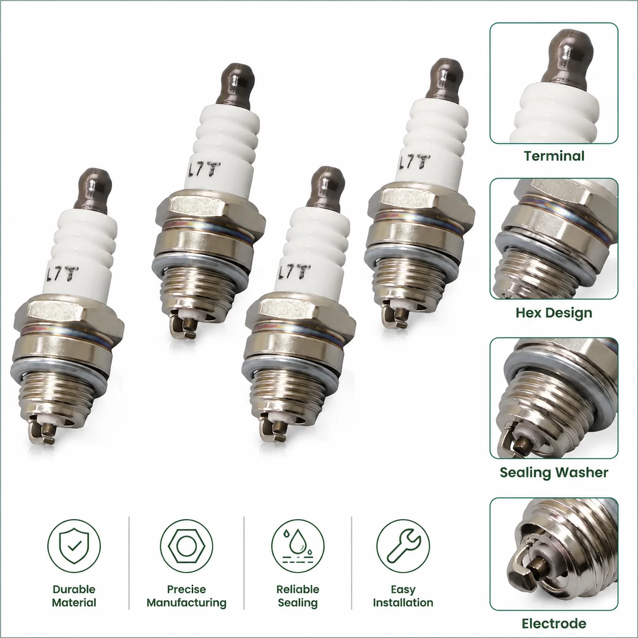 Фото Свечи зажигания BPMR8V (4 шт.) — аналог NGK BPMR8Y BPM8Y, Shindaiwa A425000000 для триммеров, кусторезов и бензопил Echo SRM225, CS310, CS352 №4