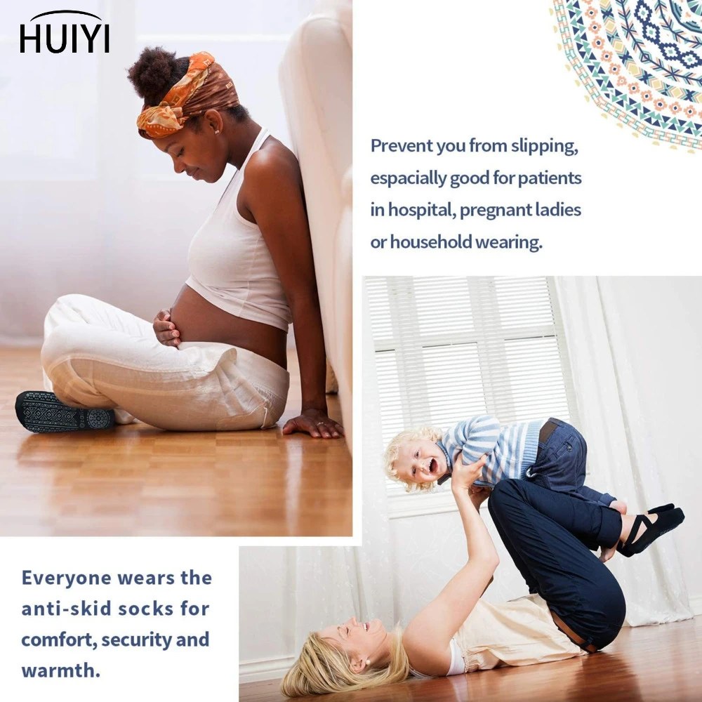 Yoga Socks for Women Non-Slip Grips & Straps, Bandage Cotton Sock, Ideal for Pilates Pure Barre Ballet Dance Barefoot Workout