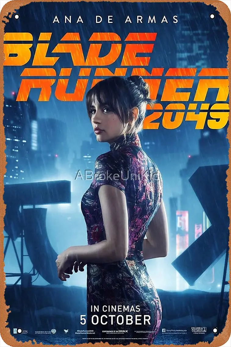 Металлический знак niumwang-Ana De Armas Blade Runner 2049 оловянный плакат из фильма 12X8 дюймов