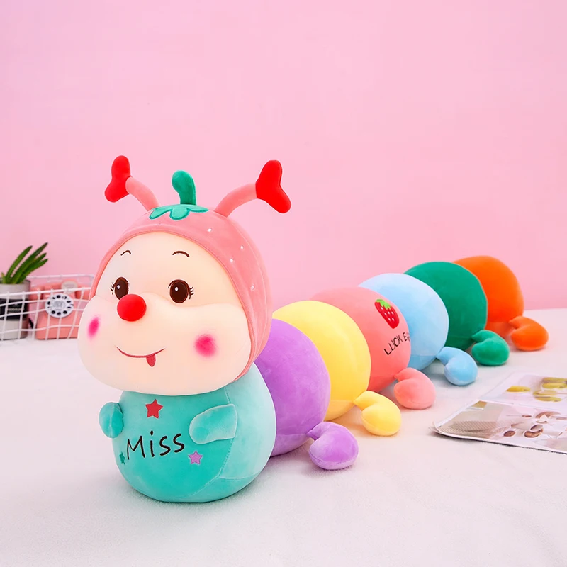 130 см милые мягкие Клубничные Гусеницы Плюшевые игрушки для офиса набивные