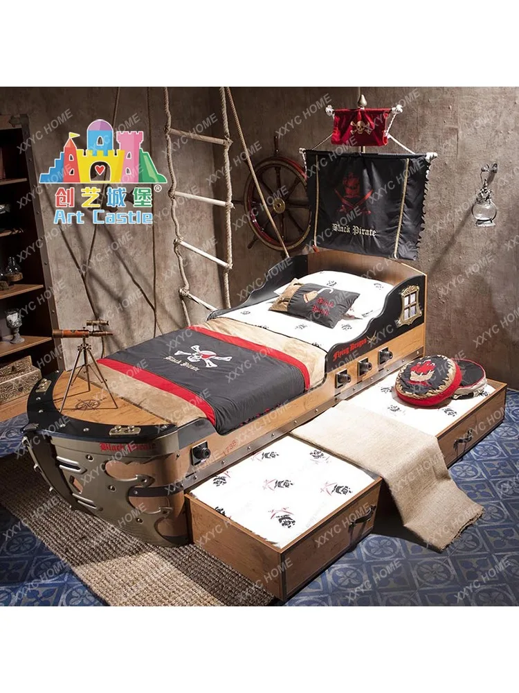 Однотонная детская двухъярусная кровать с мультяшным рисунком для родителей и