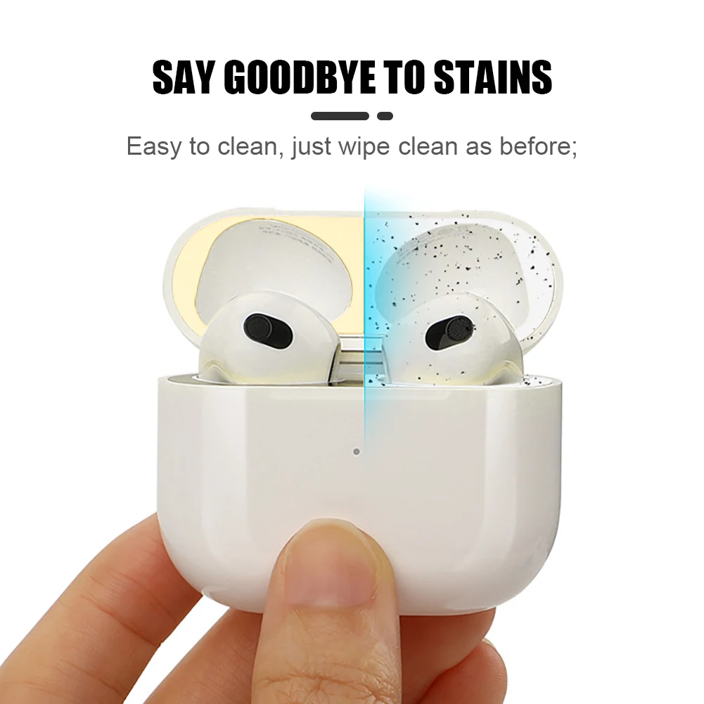 Защита от пыли и царапин металлическая защитная пленка для Airpods чехол наклейка