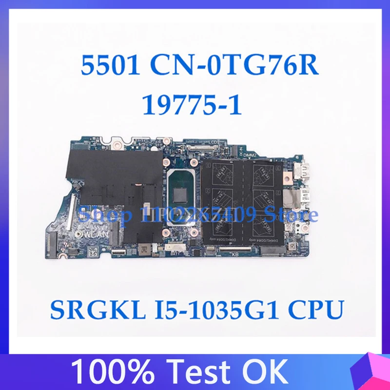 

High Quality Mainboard CN-0TG76R 0TG76R TG76R For 15 5501 Laptop Motherboard 19775-1 With SRGKL I5-1035G1 CPU 100%Full Tested OK