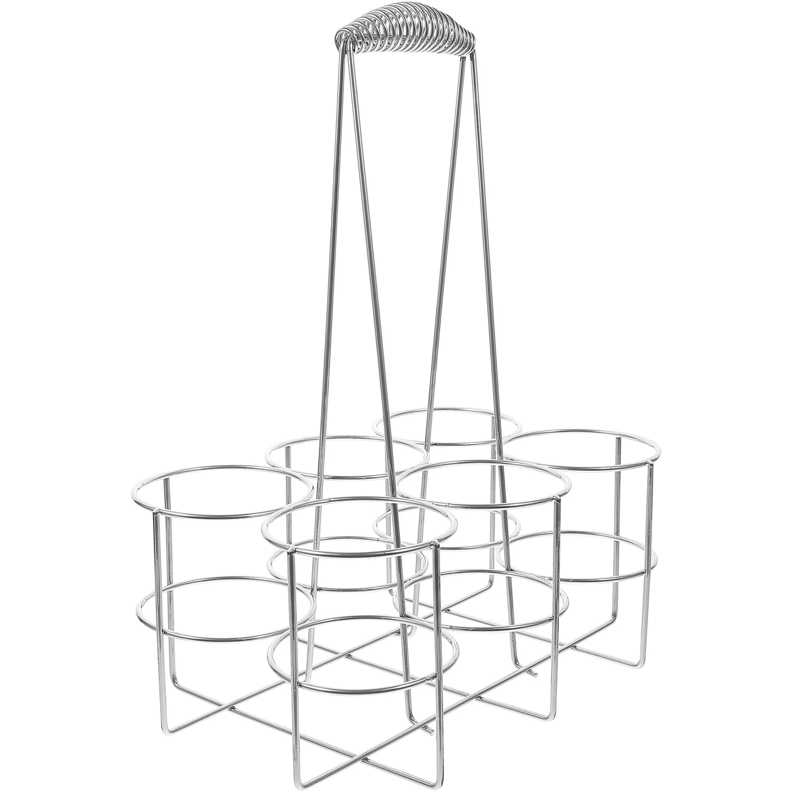 

Bottle Beer Carrier Holder Metal Caddybasket Beverage Rack Water Crate Delivery Tote Can Wire Cup Coffee Organizer Drink Serving