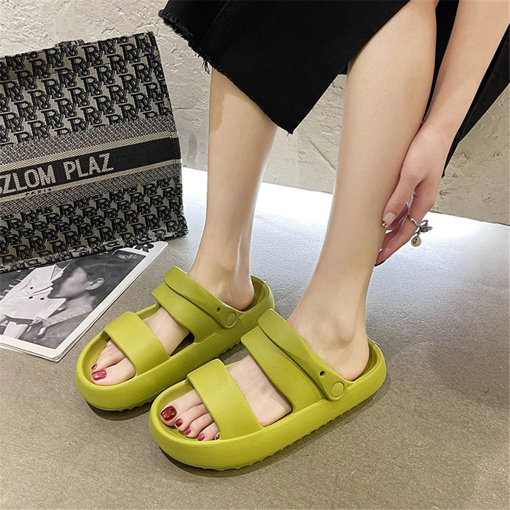 2022 Summer Women Thick Platform Slippers Beach Eva Flip Flops Soft Sole Slide Sandals Leisure Ladie Indoor Flat Anti-slip Shoes