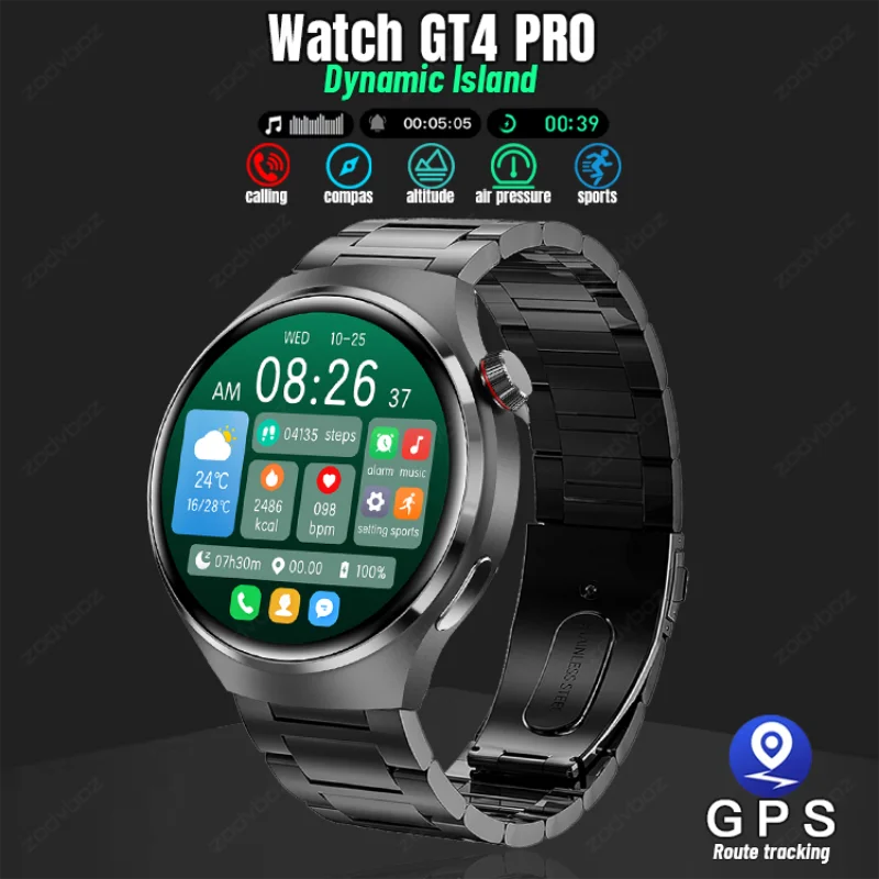 

2023 New NFC Smart Watch Men HD Voice Calling Compass GPS Tracker Waterproof Smartwatch For Xiaomi Huawei Sport Watches GT4 Pro