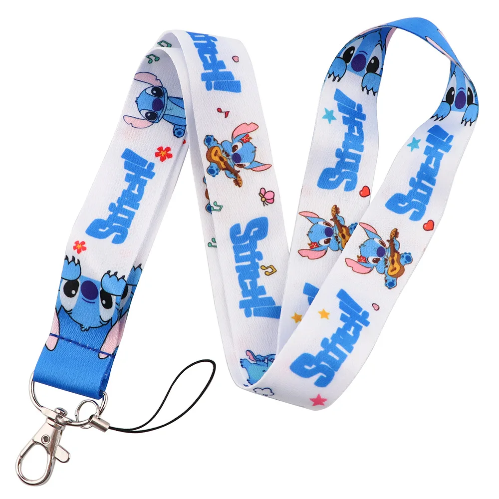 

Lilo Stitch Neck Keychain Necklace Webbings Ribbons Anime Cartoon Neck Strap Lanyard ID badge Holder Keychain Lanyards Gifts