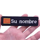 10x2,5 см Флаг атлана, флаг Каталонии, именной патч на заказ, полосатый значок, термоклейкие наклейки, этикетки с надписью на заказ