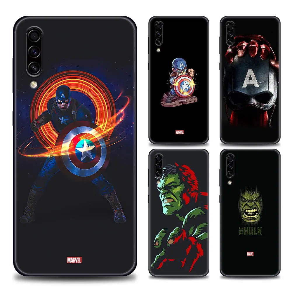 

Phone Case for Samsung A10 A20 A30 A30s A40 A50 A60 A70 A80 A90 5G A7 A8 2018 Case Silicone USA Captain America Marvel Avengers