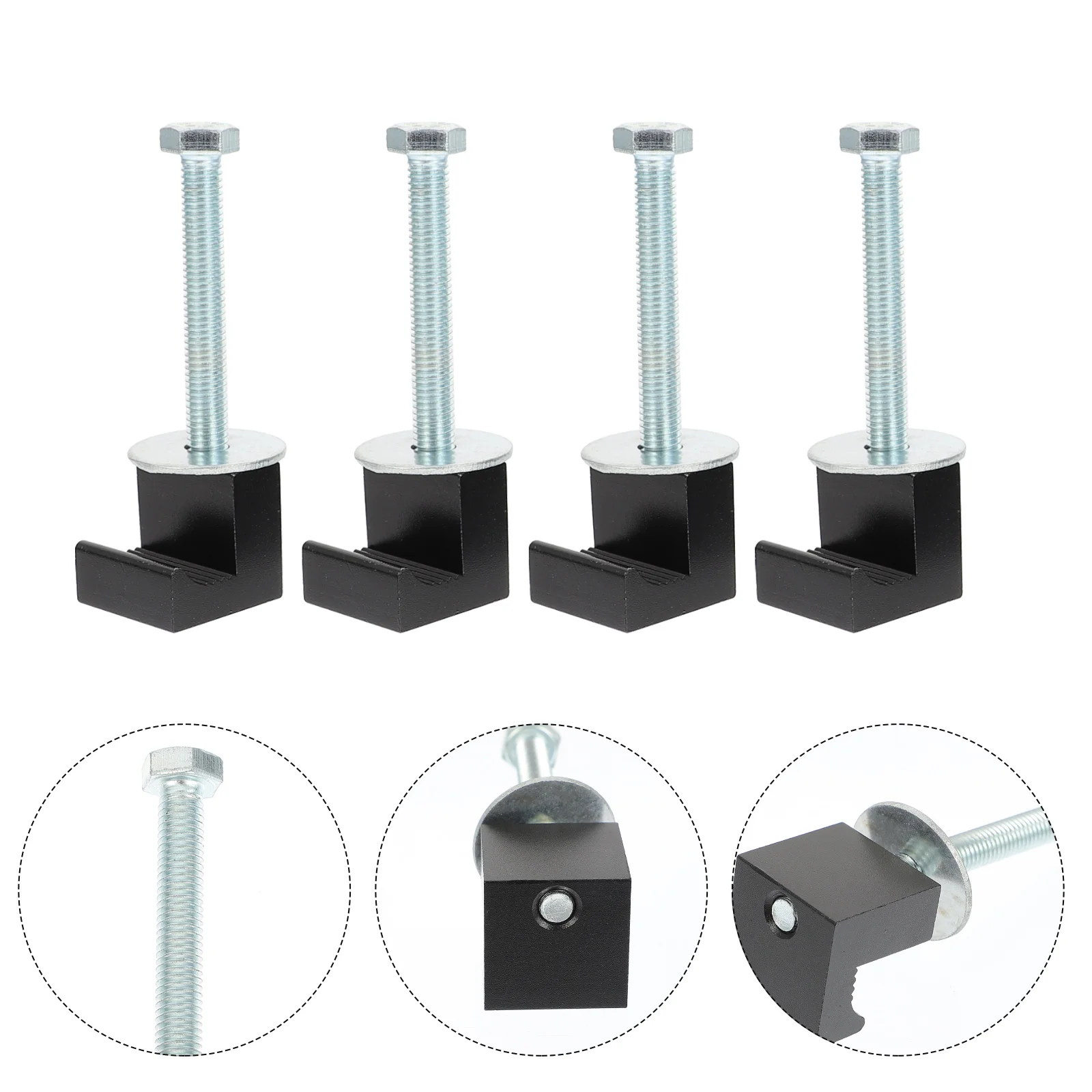 

4 Pcs Securing Clip De Para Truck Fixing Supply Toolbox Clamp Aluminum Alloy J-type Clips Crossover