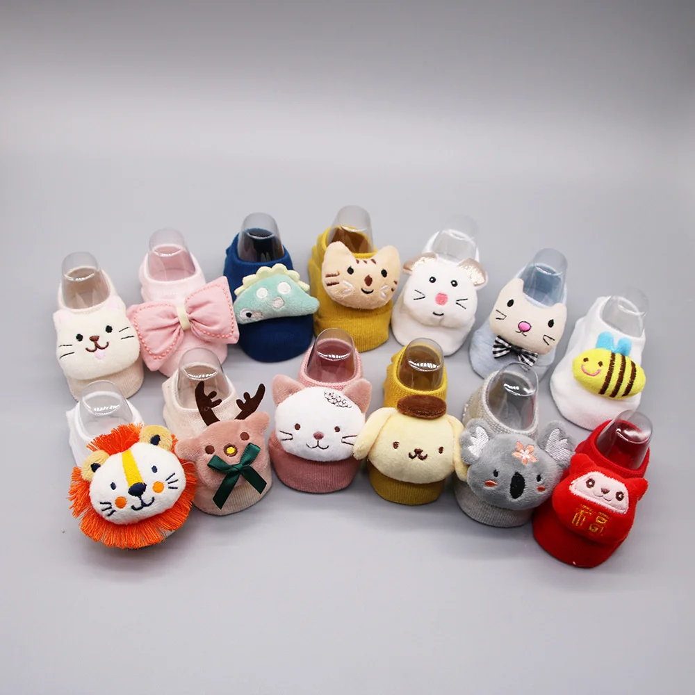 Cartoon Baby Floor Socks Anti Slip Breathable Soft Comfortable for Newsborn Infant Toddler Cute Doll Child Cotton Short Socks
