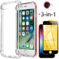3 in 1 tempered glass phone cases for iphone se3 2022 cover iphone 13 mini apple 13 pro max screen protector iphone se 3 case