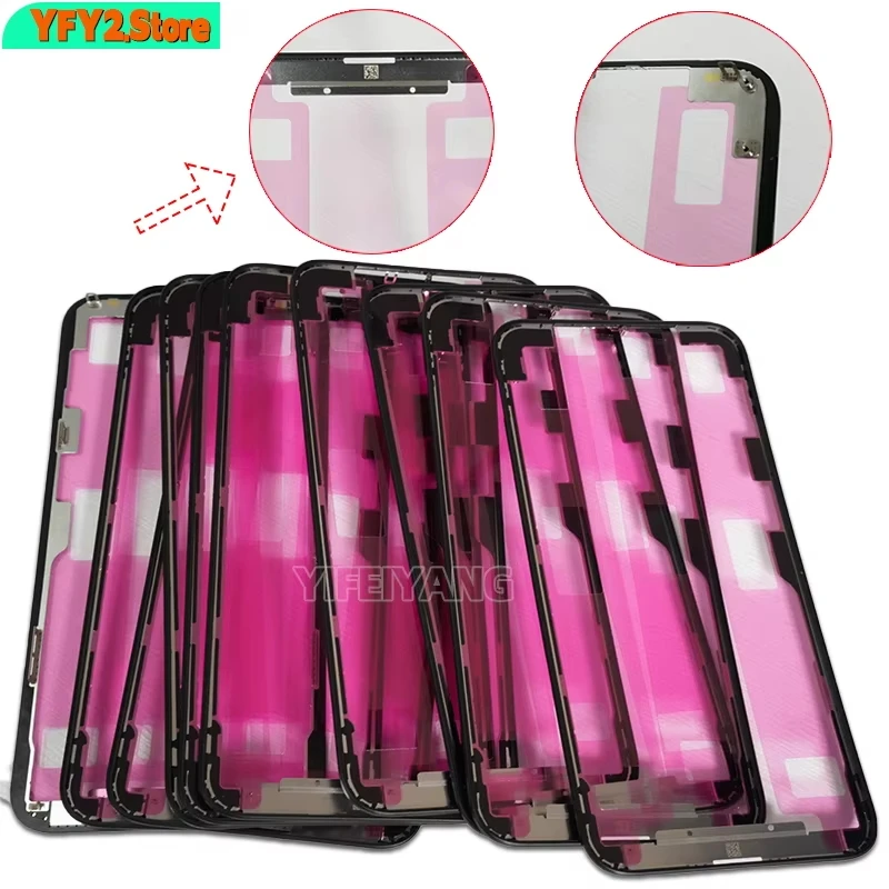 10 шт. 100% оригинальная рамка на переднюю панель + клейкая лента для IPhone 14 13 12 11 X XS MAX