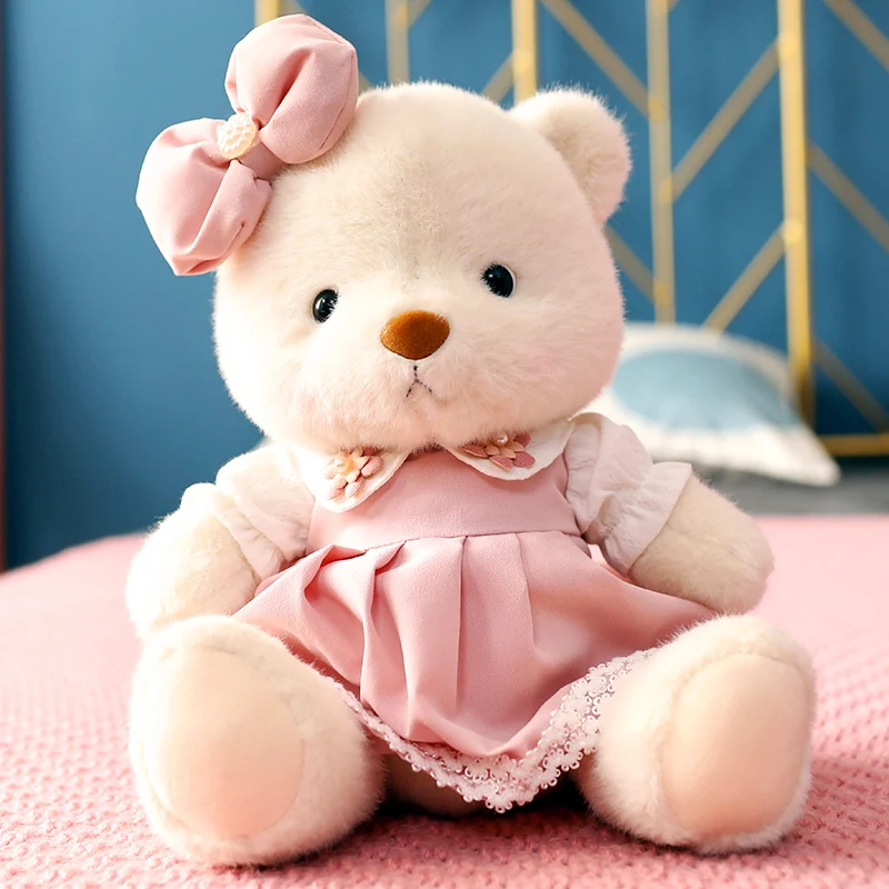 

30/40cm Cute Teddy Bear Plush Toy Stuffed Animal Lolita Dressed Bear Doll Hug Plushies Girly Home Decor Birthday Gift Child Girl