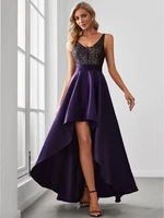 elegant evening dresses v neck backless sparkly beads gown 2022 ever pretty of sexy dark purple prom dress womes
