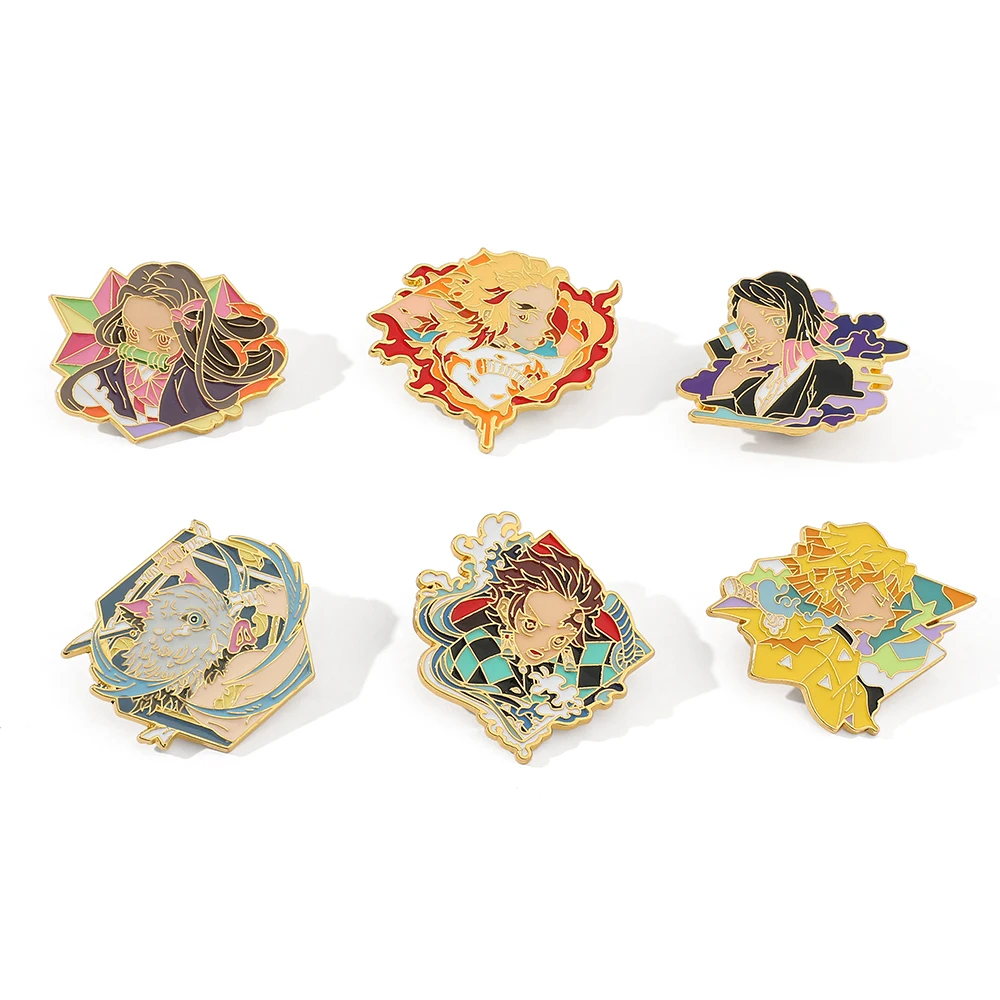 Модные эмалированные Металлические Значки для женщин рассекающий демонов -