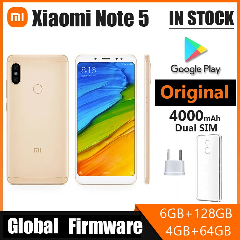 Smartphone Mobile Phone Xiaomi Redmi note5 13.0 MP 6 inch5.99 note 5