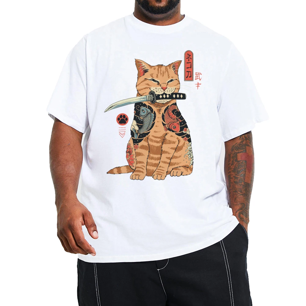 

Футболка Catana мужская оверсайз, модная Свободная Повседневная рубашка с принтом в японском стиле, топ в стиле аниме, модная одежда в стиле унисекс