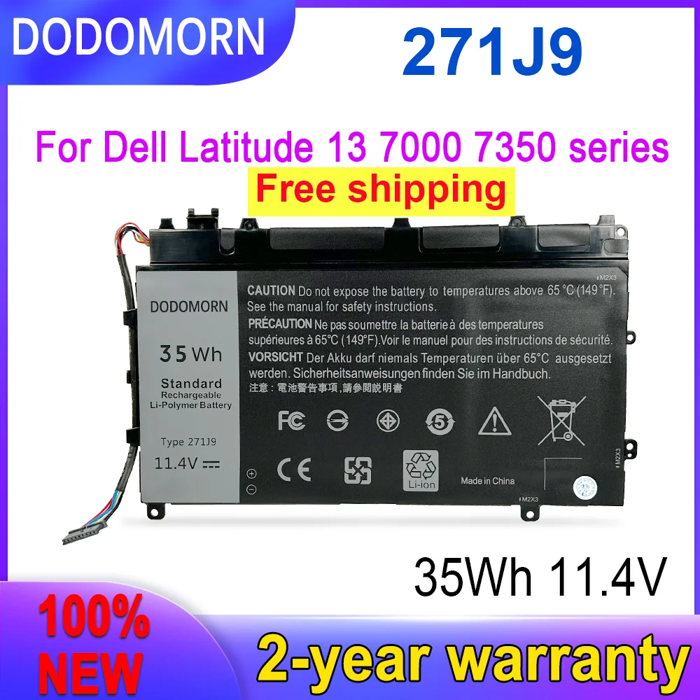 Новый аккумулятор DODOMORN 271J9 для DELL Latitude 13 7000 7350 GWV47 0GWV47 YX81V 11 1 В 30 Втч