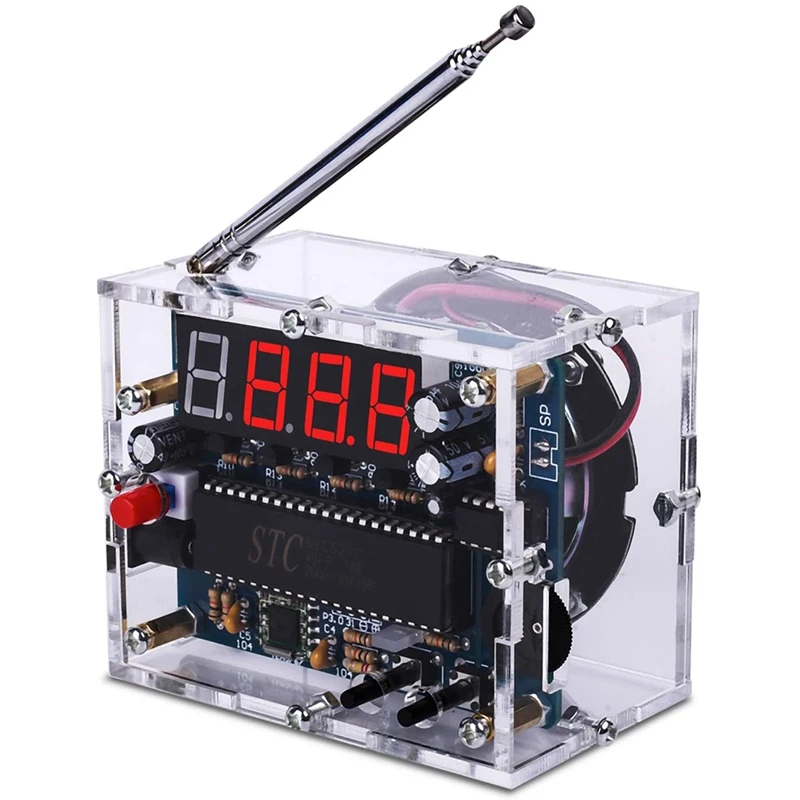 

DIY FM Digital Radio Kit Adjustable Wireless Receiver 87-108Mhz Radio Module DIY Kits For Soldering Learning Teaching