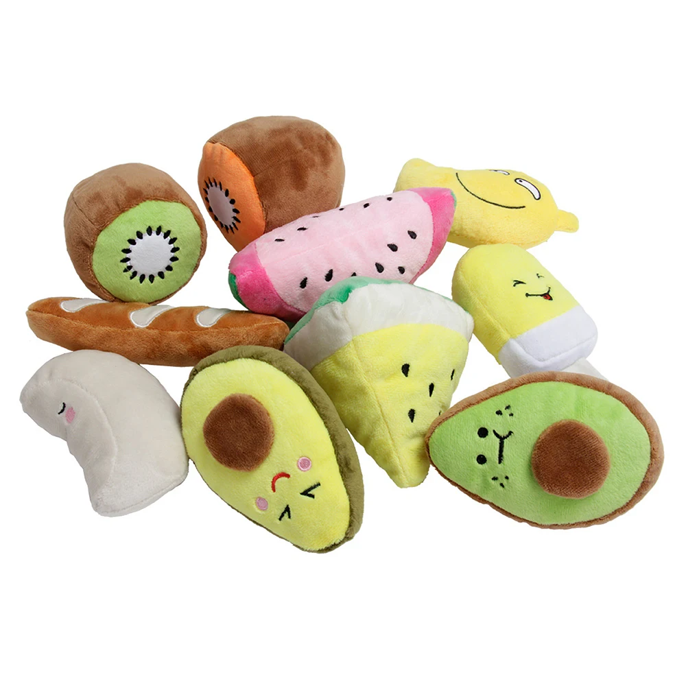 

Плюшевые игрушки для собак, фруктовый писк, игрушка, интерактивный для щенков, жевательная пищащая игрушка, милые укусы, жевательные молярн...