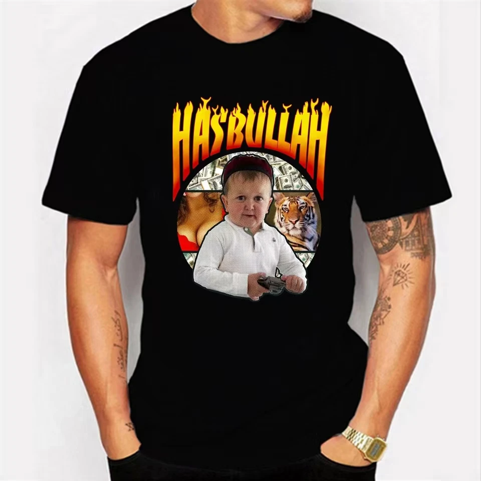 

2022 Trendy New Fashion Street Trend Team Hasbulla Smile Classic Hasbulla Fighting Meme Short Sleeve T-Shirt