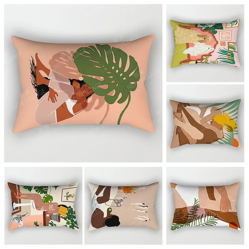 

Nordic fall home decor 30*50cm throw pillow case sofa modern boho living room Cushion cover 30x50cm 40x60cm plant pillowcase