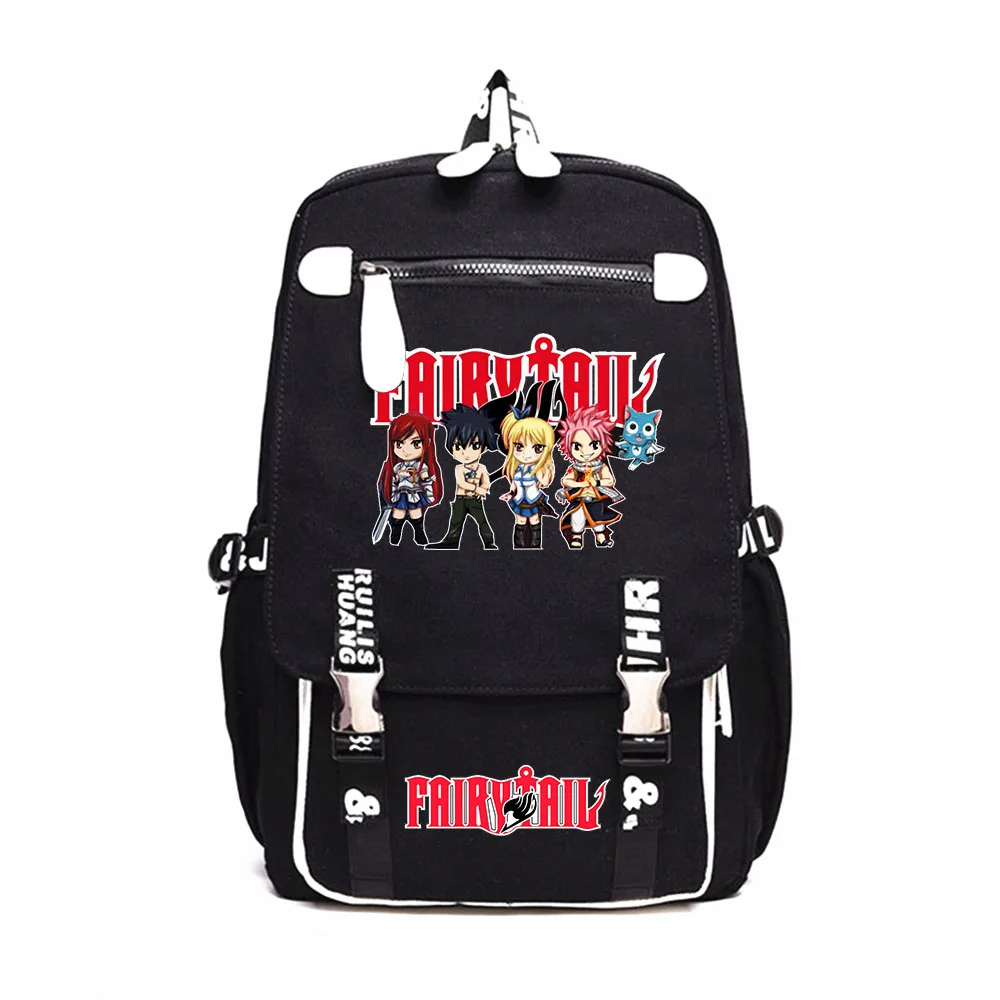 

Anime Fairy Tail Rucksack Printing Knapsack Student Cartoon Bookbag Travel Laptopbag Teenagers Black Schoolbag Casual Backpack