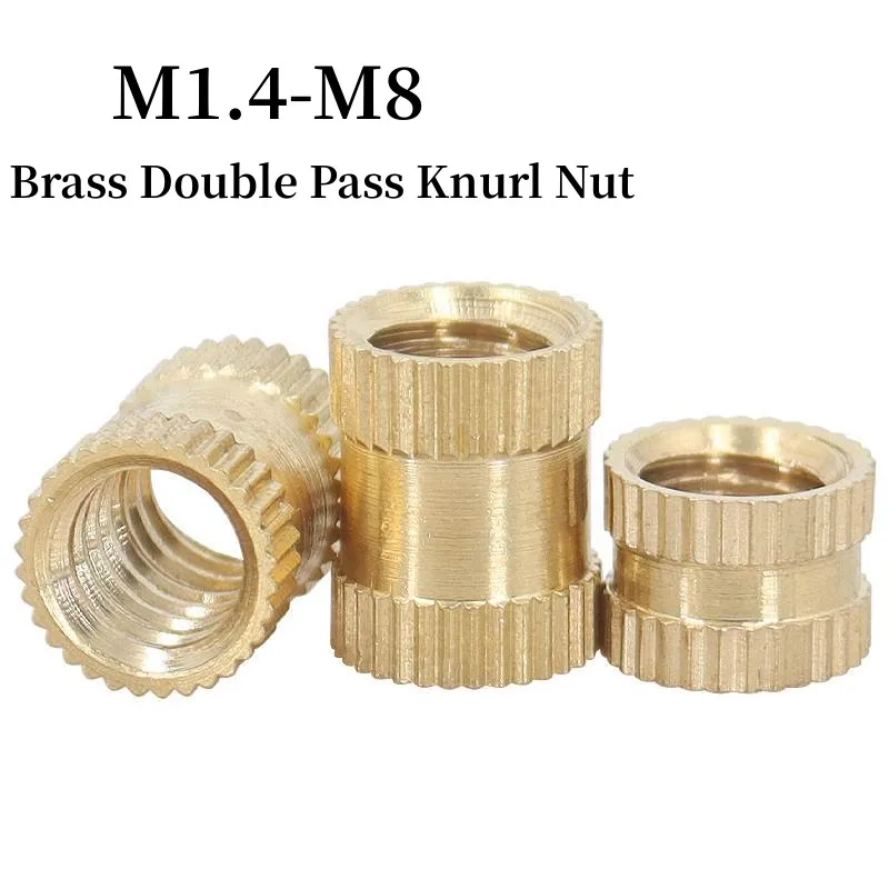 

M1.4 M1.6 M1.7 M2 M2.5 M3 M4 M5 M6 M8 Copper Inserts Brass Double Pass Knurl Nut Embedded Fastener