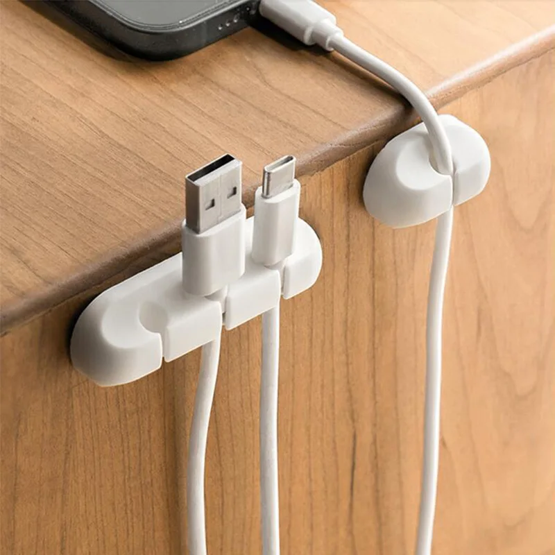 

Desktop Edge Cable Clips Cable Organizer Management Bed Table Side Wire Holder Usb Charging Cable Clamp Line Fixed Clips Buckle