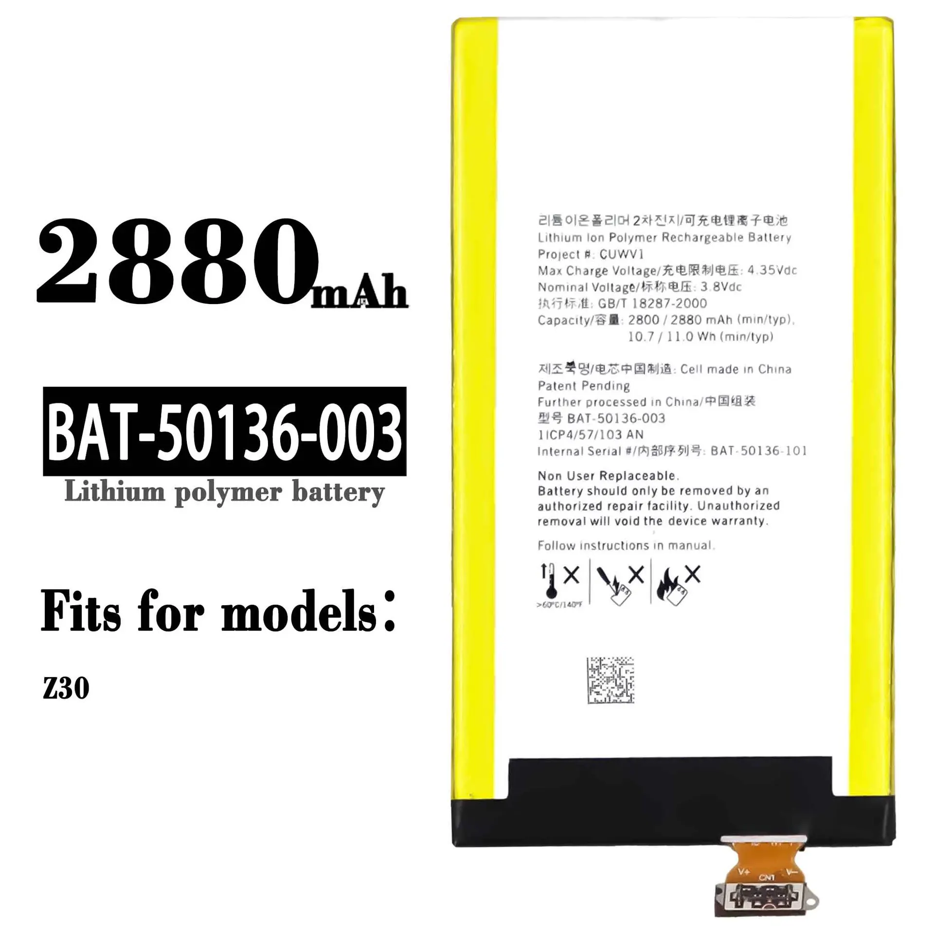 

100% Orginal High Quality Replacement Battery For BlackBerry Z30 BAT-50136-003 New Built-in Large Capacity Lithium Batteries