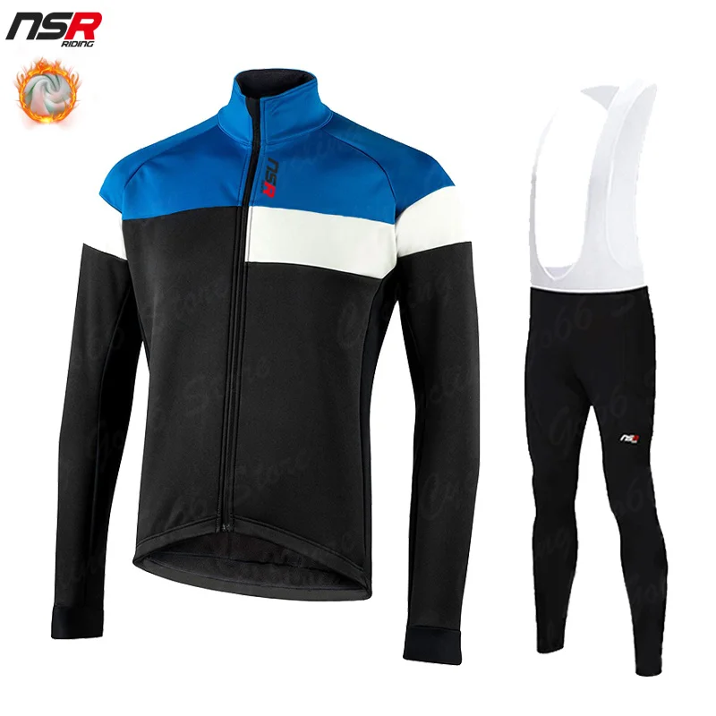 

Winter Thermal Fleece 2022 NSR Korea Cycling Jersey Long Set MTB Cycle Clothing Sportswear Mountain Bike Clothes Ropa Ciclismo