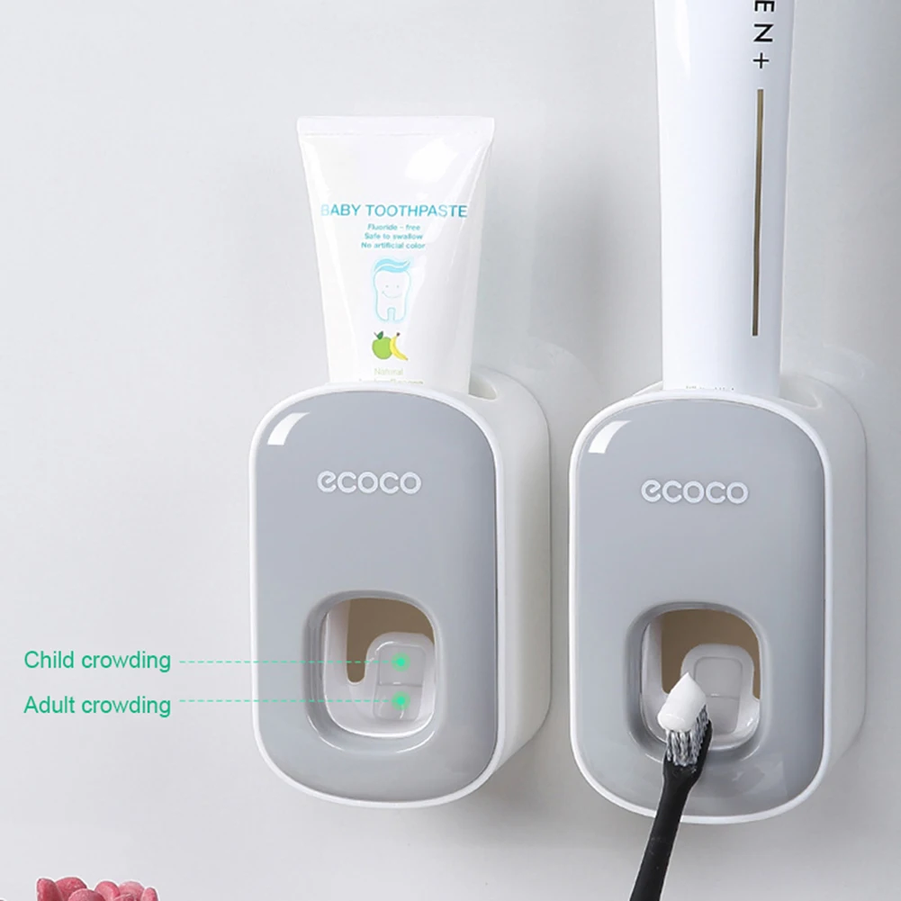 

Automatic Toothpaste Dispenser Wall Mount Bathroom Bathroom Accessories Toothpaste Squeezer Toothbrush Holder