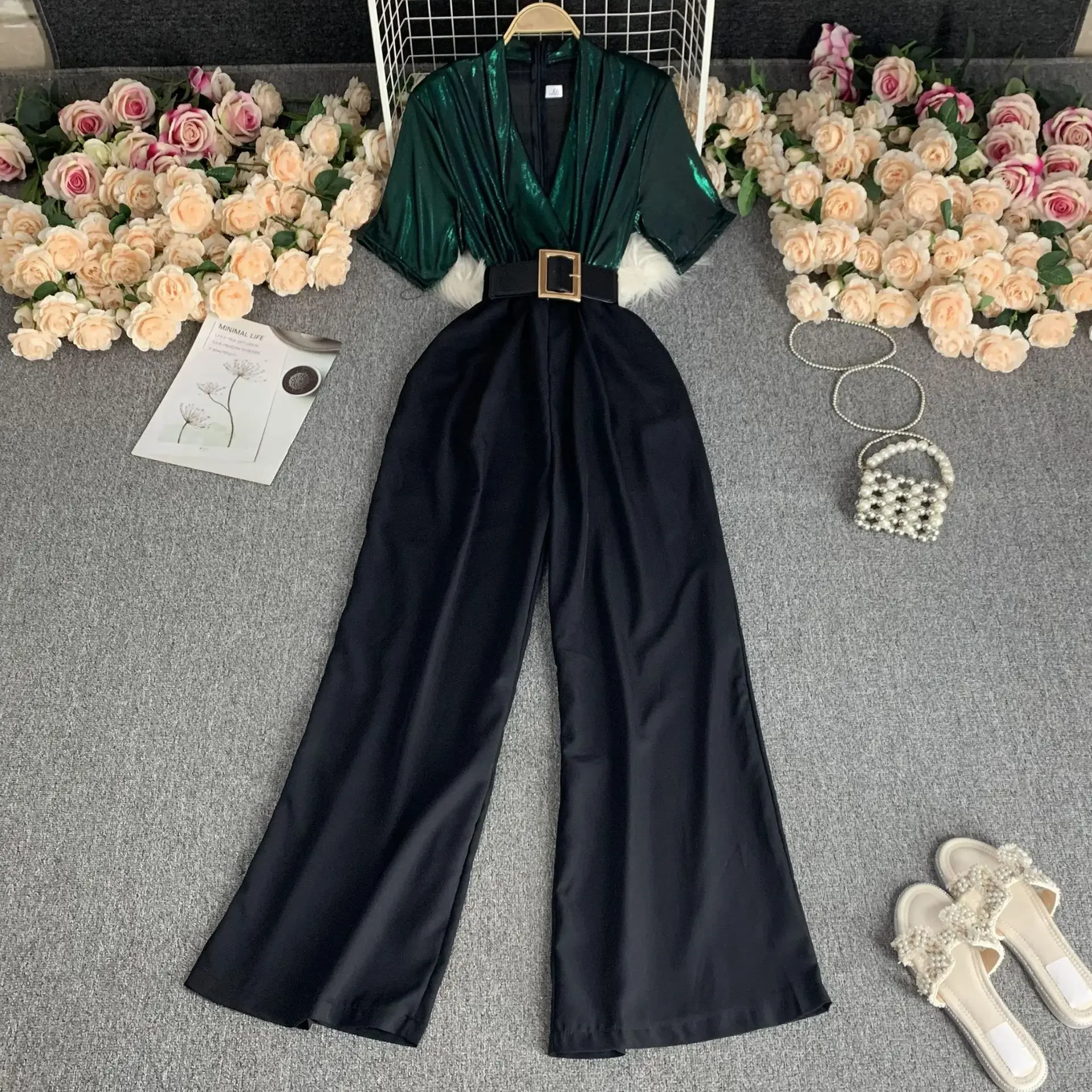 Корейский стиль пояс с блестками комбинезон для похудения высокой талией