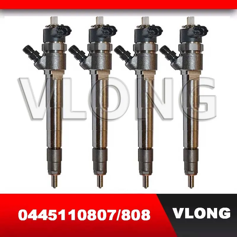 4 шт. инжектор дизельного топлива с общей топливной магистралью двигателя 0445110807