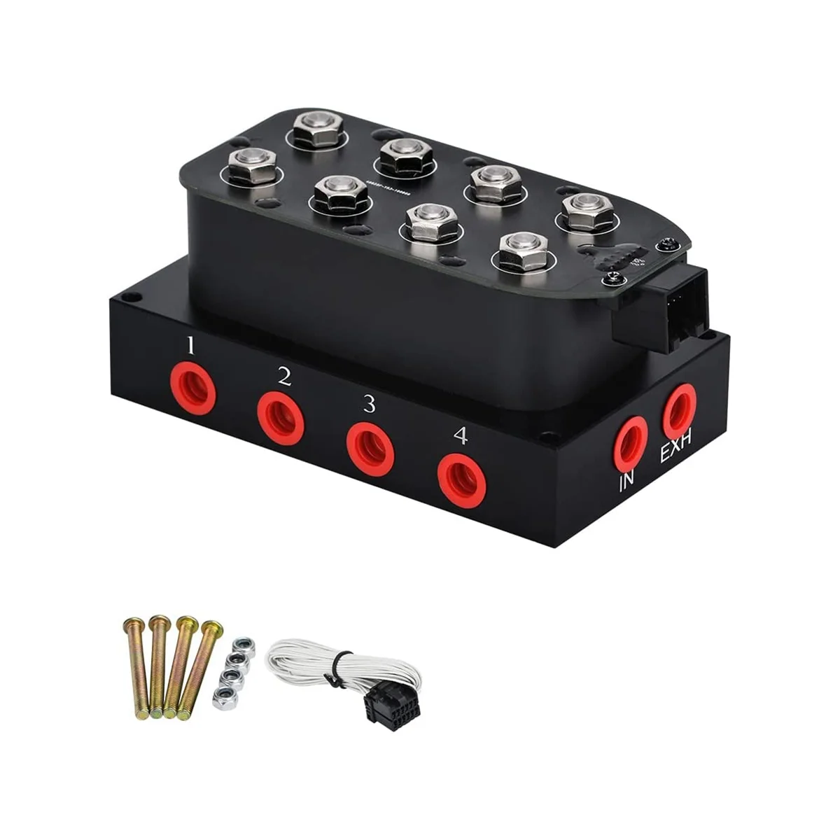

Universal 1/4 1/8 Inch NPT 0-300 Psi 12V Control Air Bag Suspension 4 Corner Block Manifold Solenoid Valve for