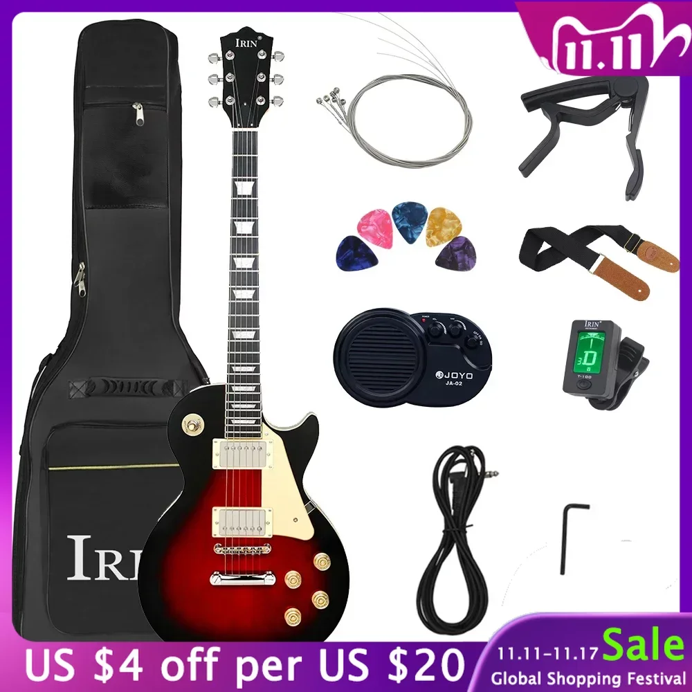 

LP Electric Guitar 6 String 22 Frets Maple Body Electric Guitarra with Bag Amp Tuner Capo Strap Picks Guitar Parts & Accessories