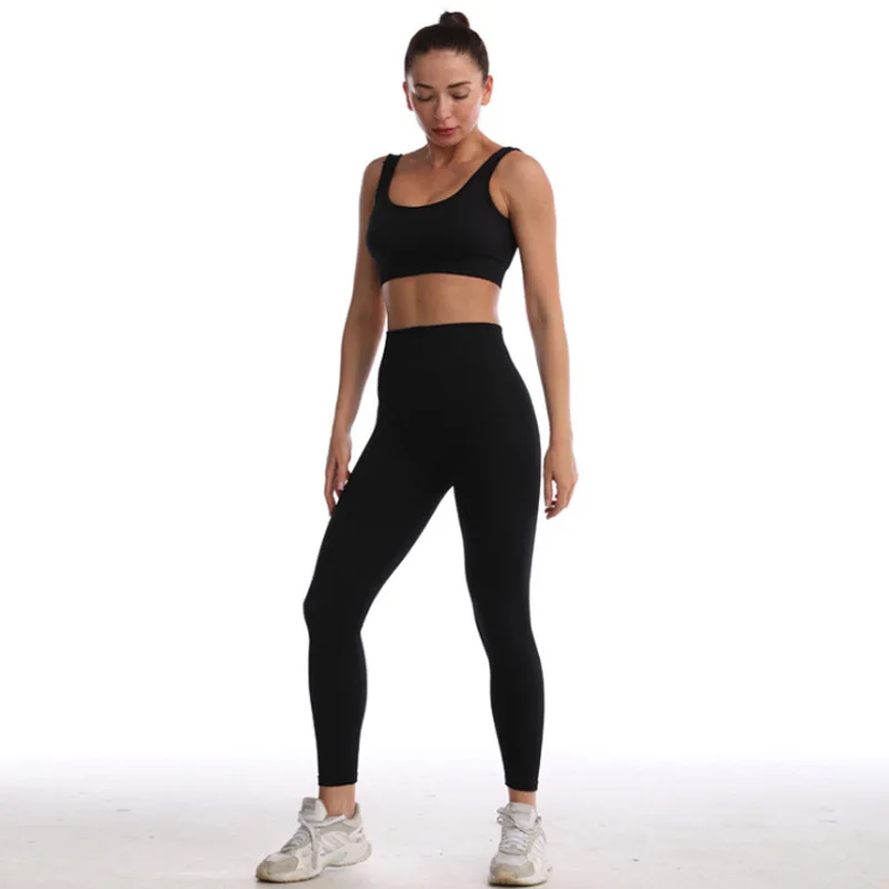 Ribbed Yoga Pants High Waisted Gym Leggings Sport Women Fitness Seamless Female Legging Tummy Control Running Training Tights
