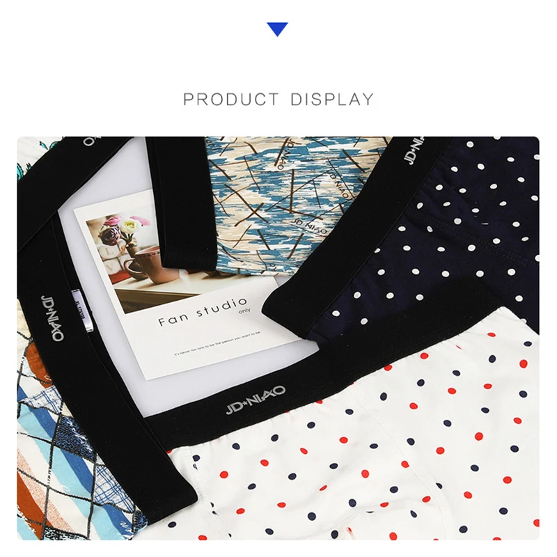 5pcs / Men`s Underwear Cotton Boxer Men's Underwear Comfortable And Breathable Flat Foot Underwear Boxer Printed Sexy Shorts