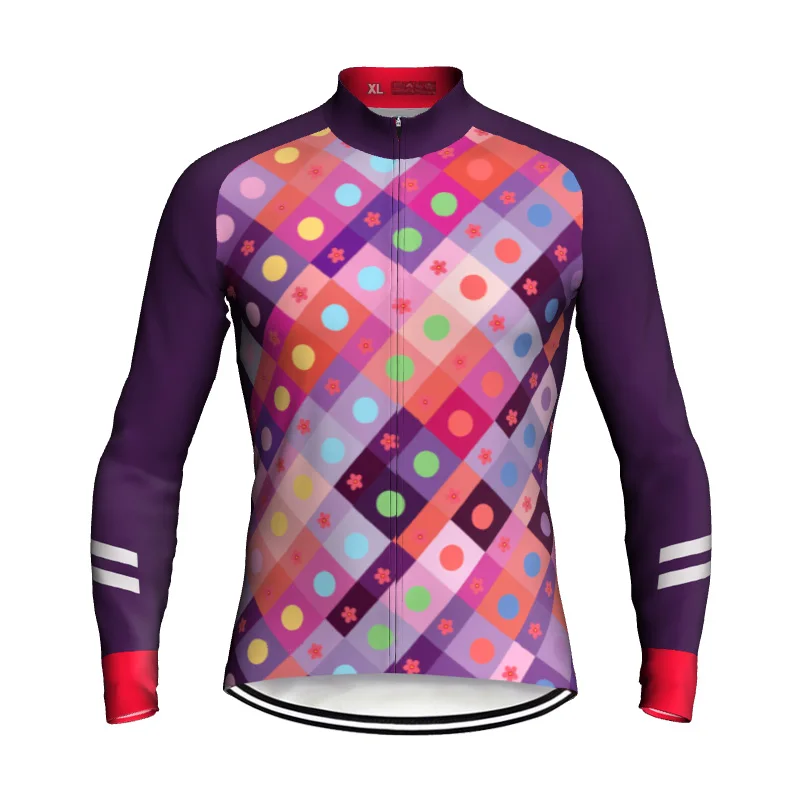 

Уличная футболка с длинным рукавом для езды на велосипеде, куртка, Униформа, фиолетовая одежда, рубашка для езды на горном велосипеде, одежд...