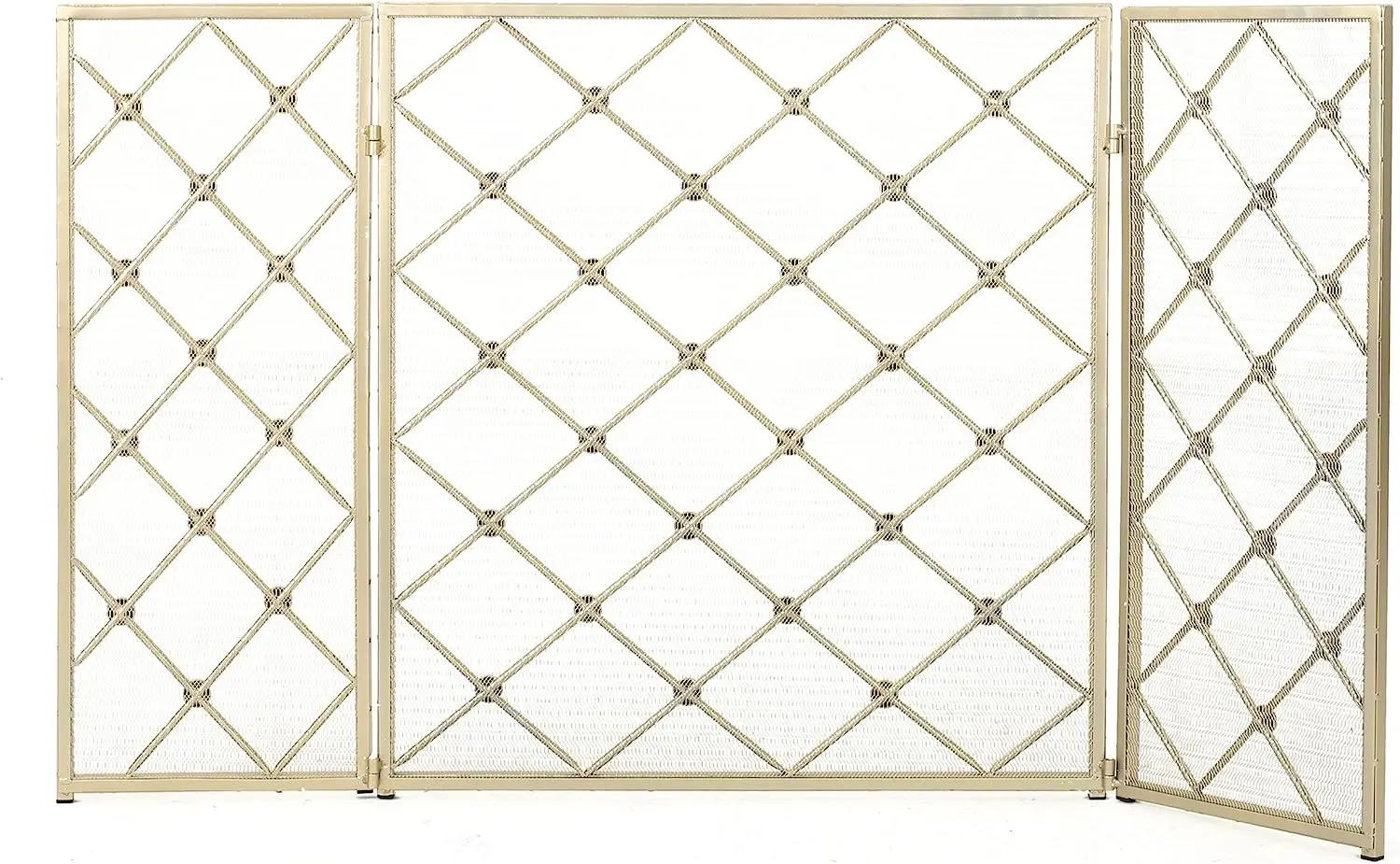 

3 Panelled Iron Fireplace Screen, Gold