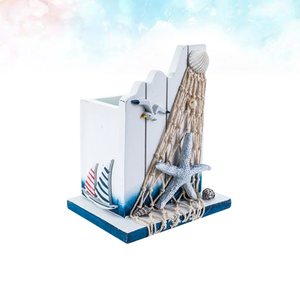 

Pen Holder Nautical Woodendecor Decoration Organizer Storage Home Desk Beach Container Gifts Theme Coastal Organiser Desktop